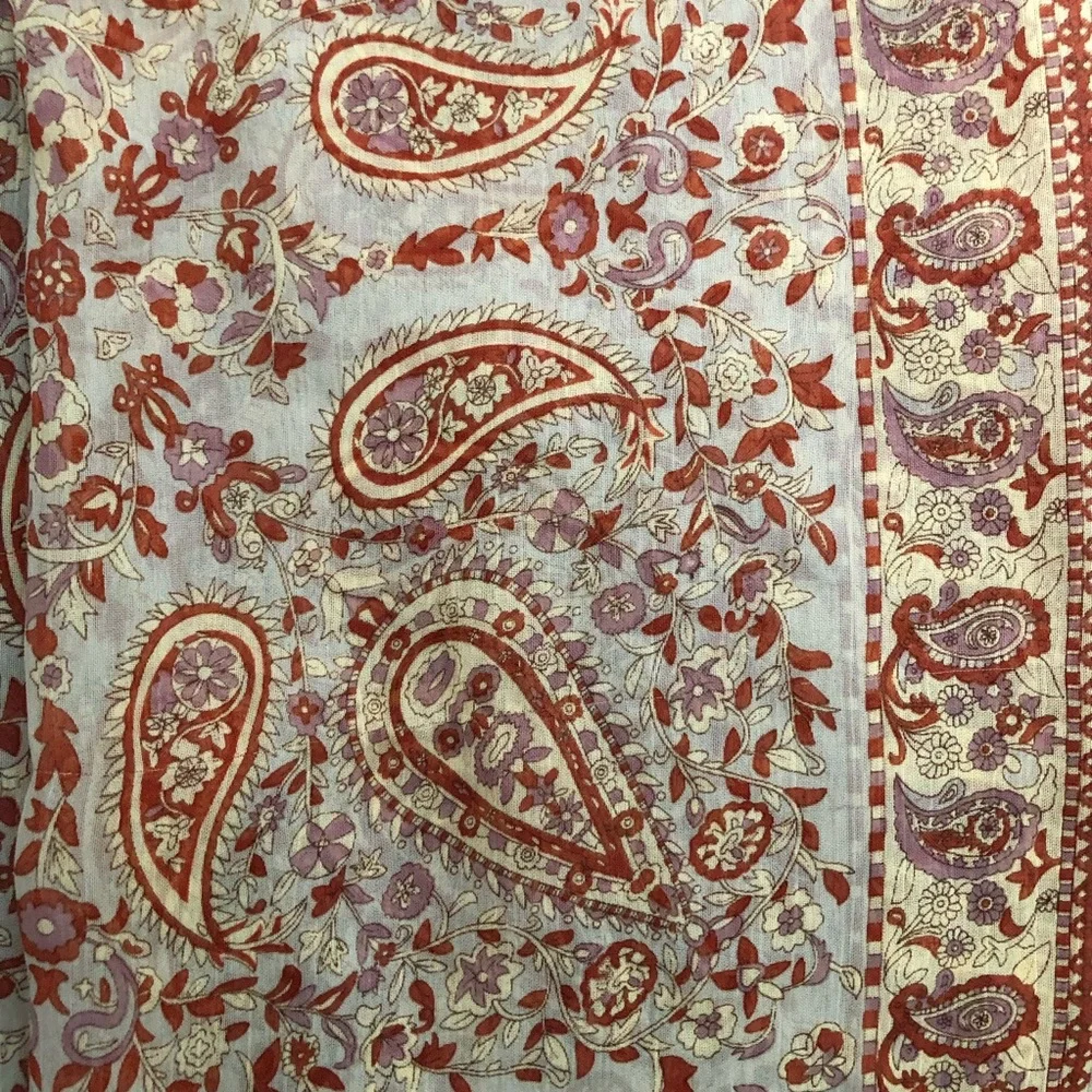 Pretty Earth Tone and Rust Paisley Print Scarf